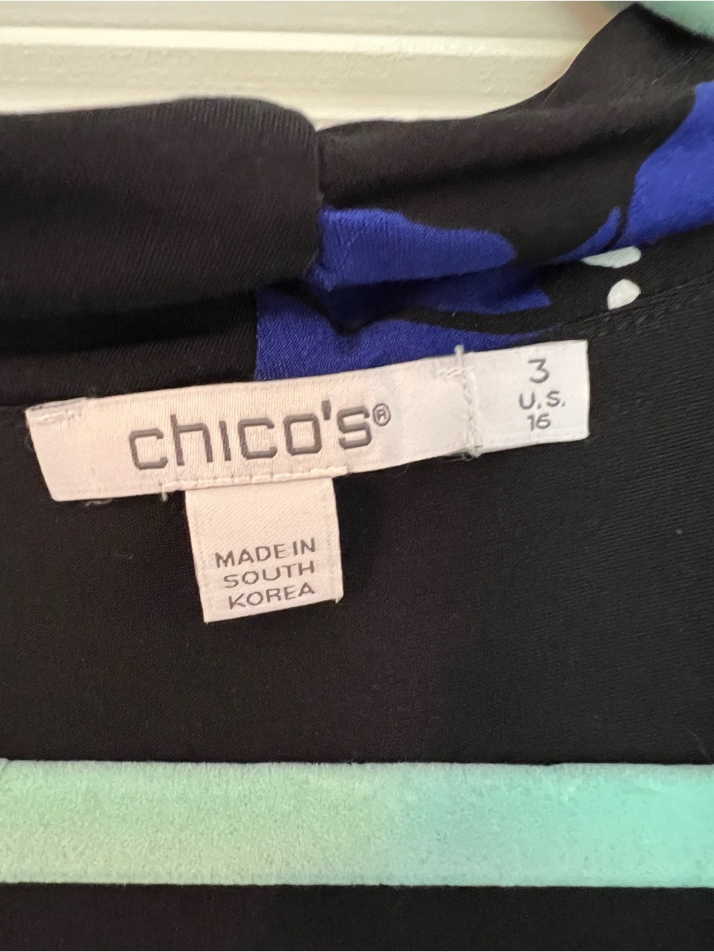 Chico's sleeveless Black Maxi Dress with Blue and Teal Floral Print - Picture 3 of 6